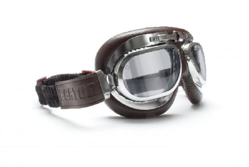 AF195C Smoke Lens Anticrash Lenses by Bertoni Italy Vintage Aviator Motorcycle Goggles Mat Black 